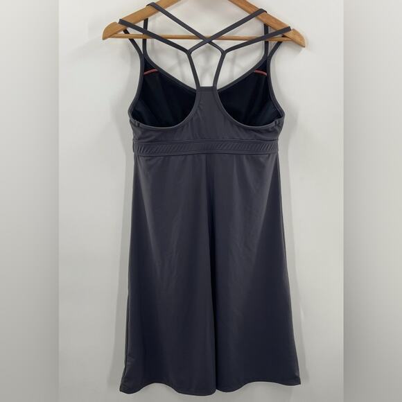 Athleta Coastline Swim Tank Racerback Strappy Dress in Deep Gray Size Medium - Picture 7 of 11